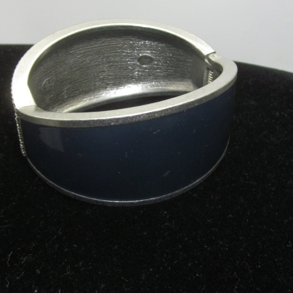 Lia Sophia Clamper Bracelet Blue Enamel with Rhinestones - Picture 3 of 5
